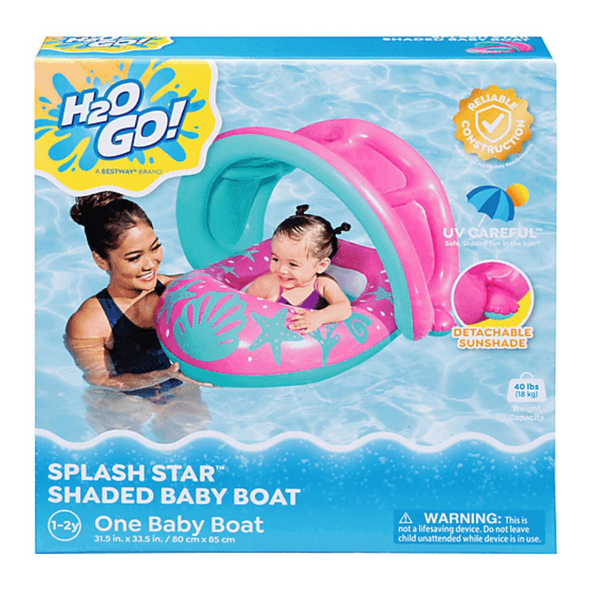 BESTWAY - Flotador para Bebe con Toldo - 80 x 85 cm - Bestway