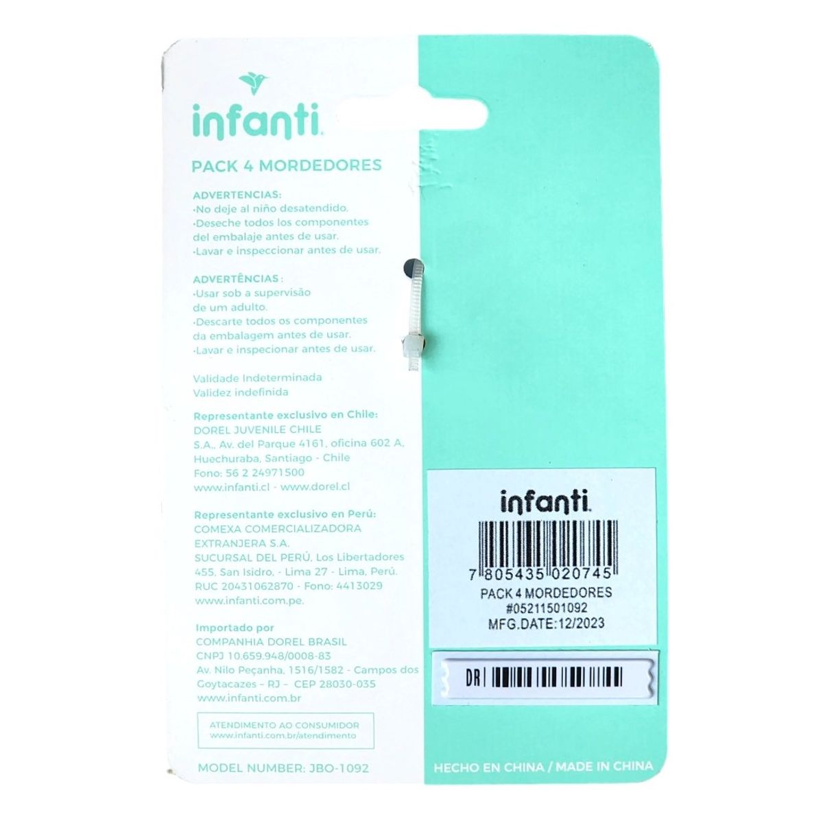 INFANTI - Pack 4 Mordedores De Silicona Infanti Diseños