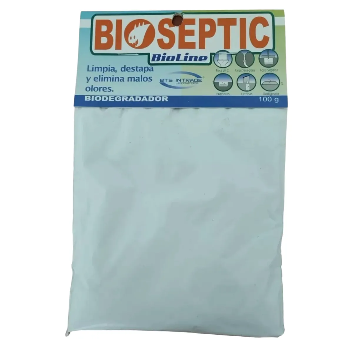 BTS - Bioenzimas Cañerias Desagües y Pozos Sépticos Bioseptic 100gr