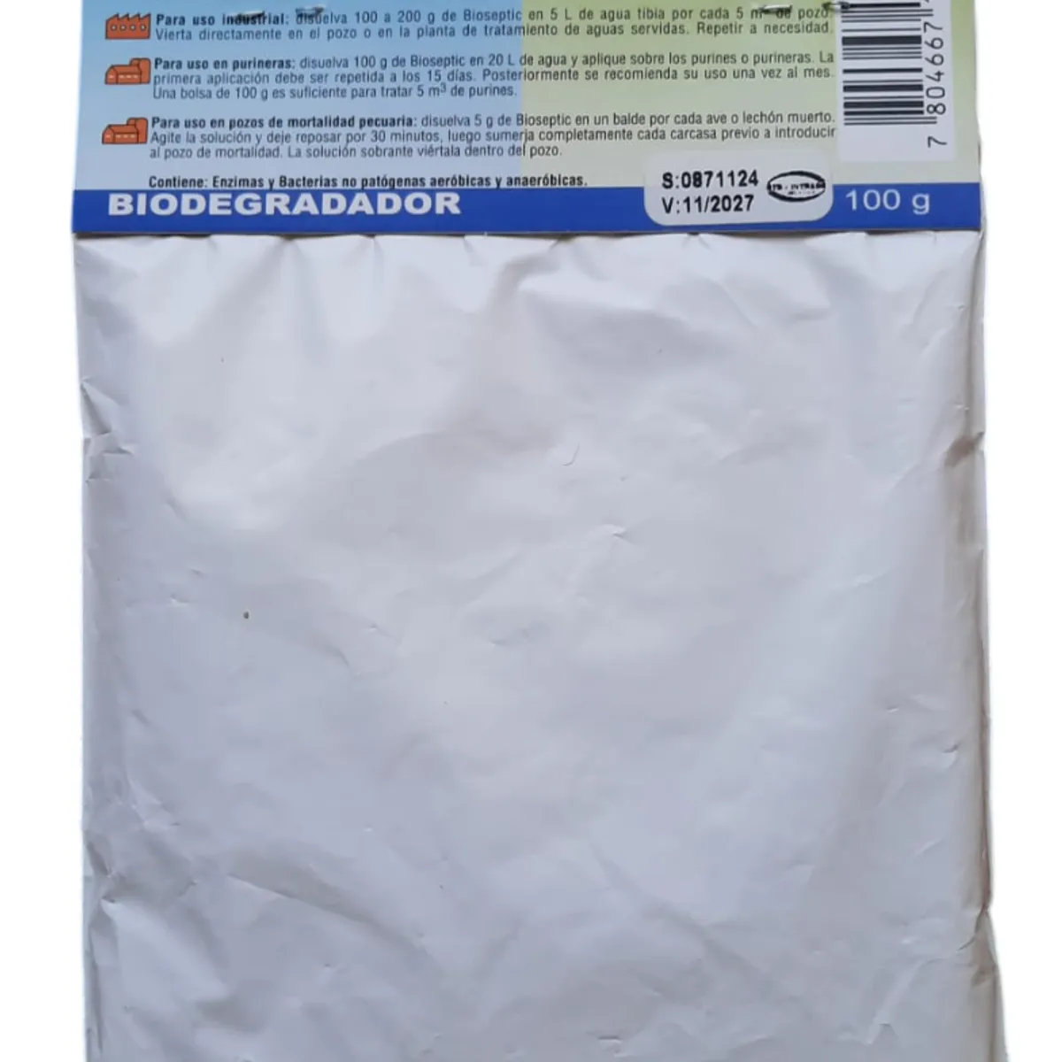 BTS - Bioenzimas Cañerias Desagües y Pozos Sépticos Bioseptic 100gr