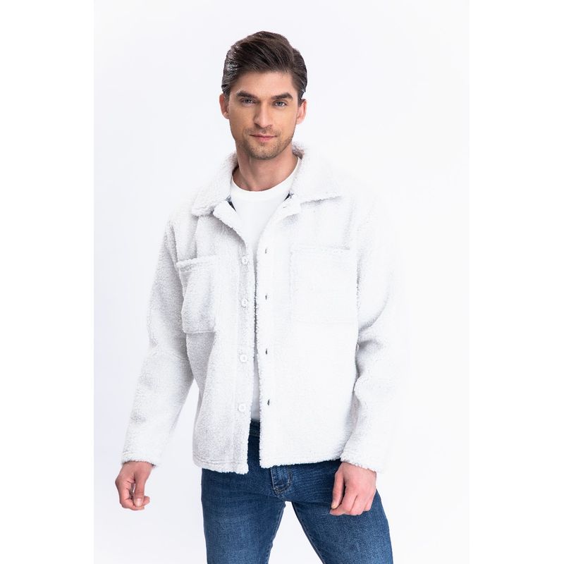 MPROPIA - Chaqueta Poleron Invierno Hombre Tipo Corderito Bolsillos 7552