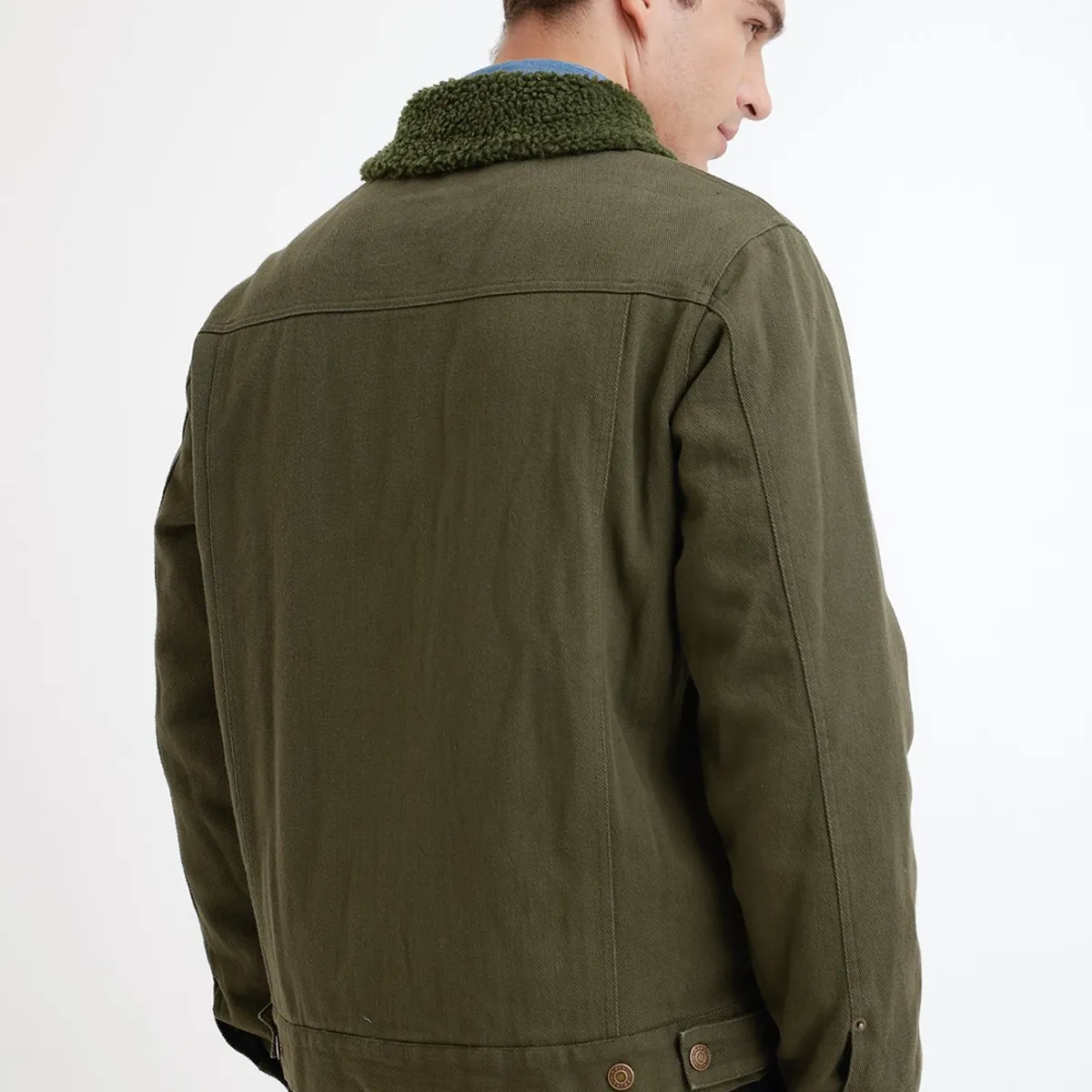 TRIAL - Chaqueta hombre denim chiporro verde