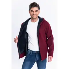 MPROPIA - Chaqueta Sweater Algodon Con Gorro Forro Piel Bolsillos Cierre 7167.