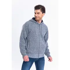 MPROPIA - Chaqueta Sweater Algodon Con Gorro Forro Piel Bolsillos Cierre 7167.