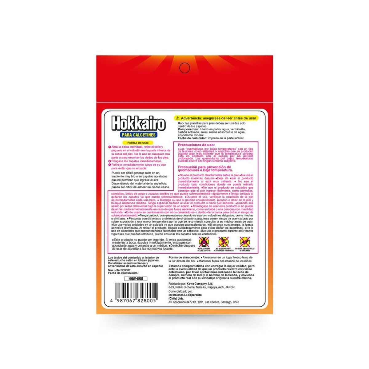 HOKKAIRO - Hokkairo Parches Para Calcetines 5 Pares