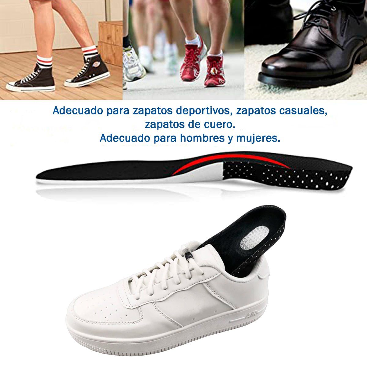 GENERICO - Plantillas Ortopédicas Ajustables Deportiva - Fascitis Talla 40-46