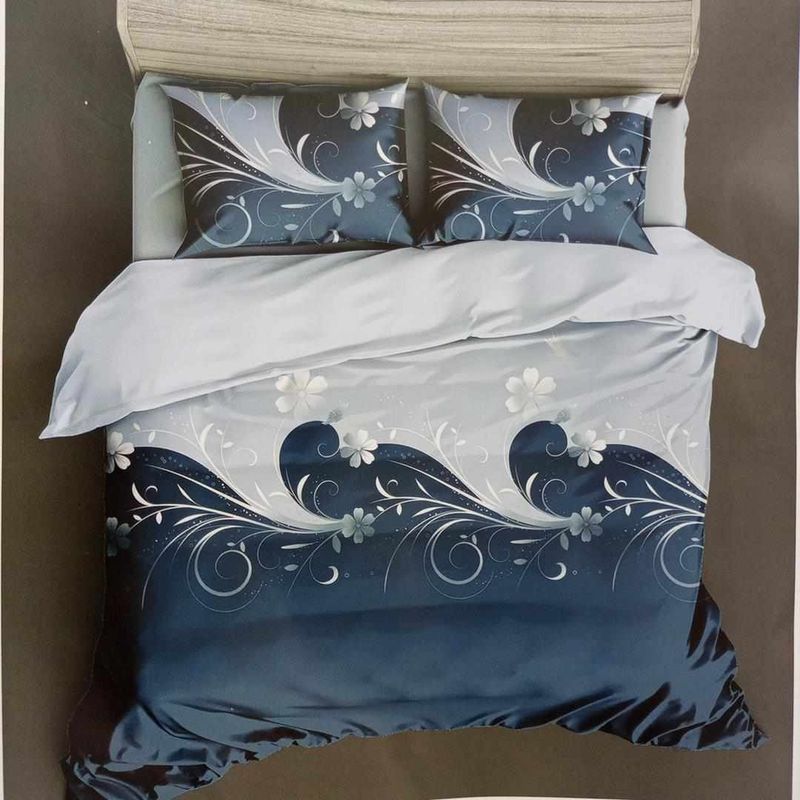 GENERICO - CUBRECAMA QUILT DE VERANO 2 PLAZA DISEÑO FLORES OLAS MX