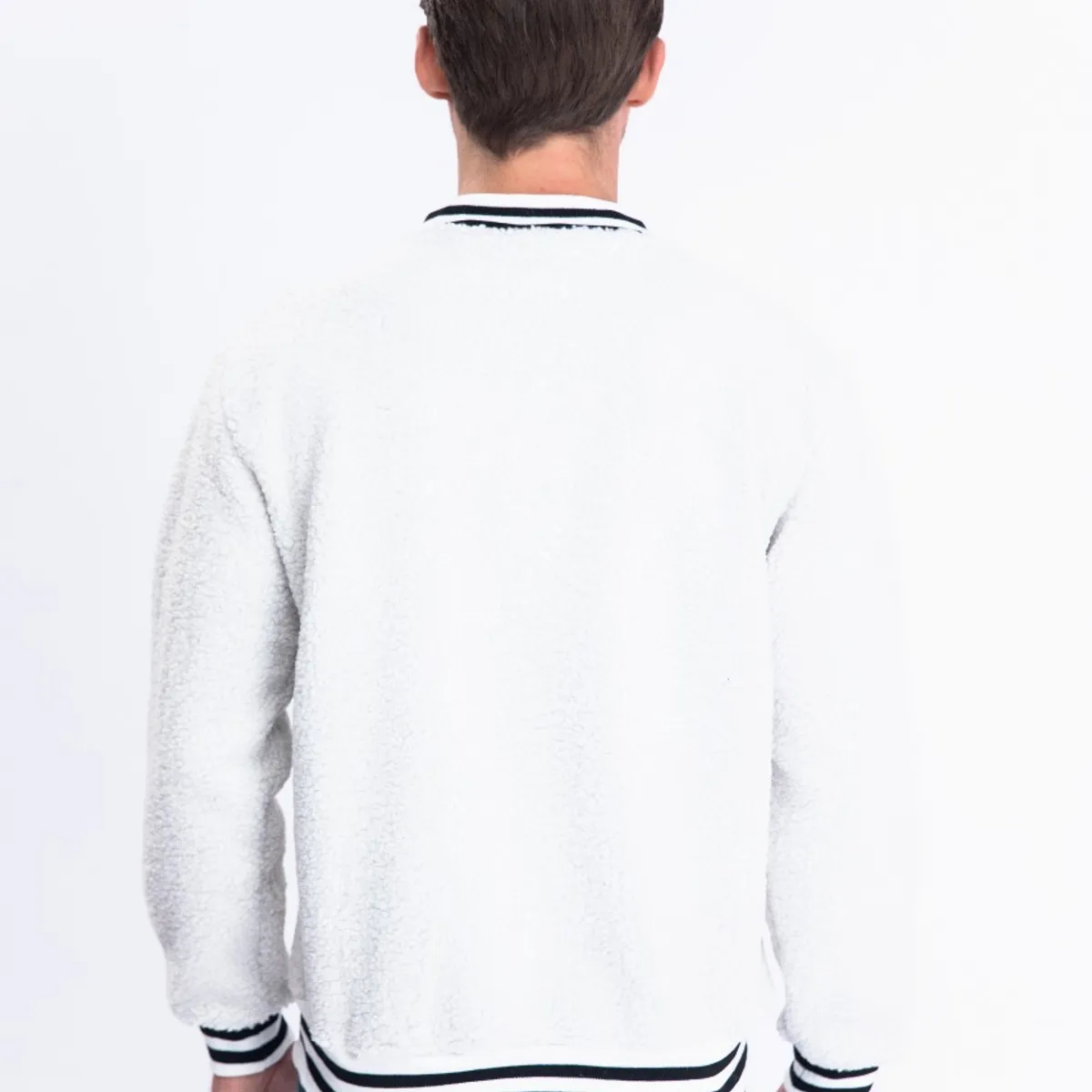 GENERICO - Chaqueta Universitaria Hombre Tipo Corderito Gruesa Bolsillos 7551