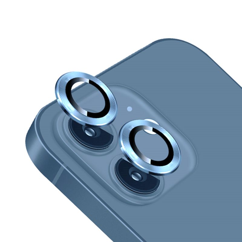GENERICO - Protector para Lente Camara iPhone 15 / 15 Plus - Azul