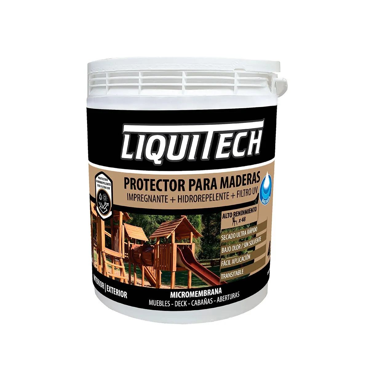 GENERICO - Protector Para Maderas Micromembrana 4 Litros Roble - Liquitech