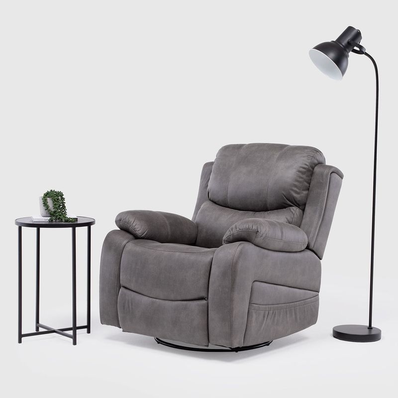 VYS SPA - BERGER RECLINABLE PRO GREY CON VIBROMASAJE  8 PUNTOS + CONTROL REMOTO + CALEFACCION + MECEDOR