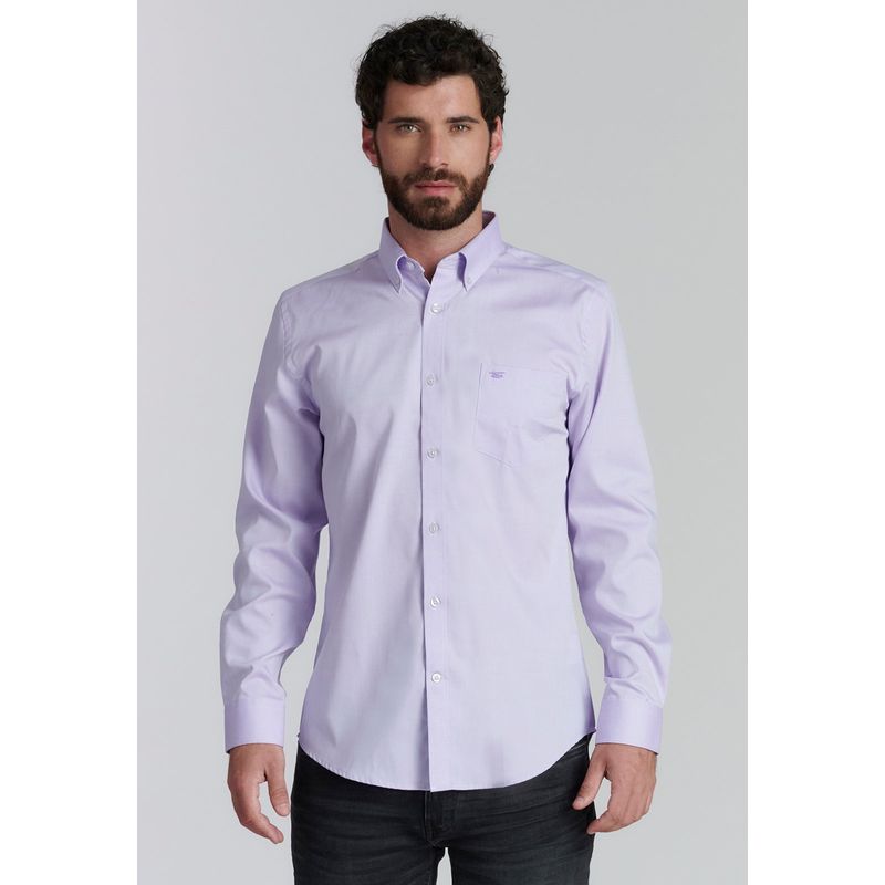 FEROUCH - Camisa Smart Casual Oxford Sc Morado Ferouch