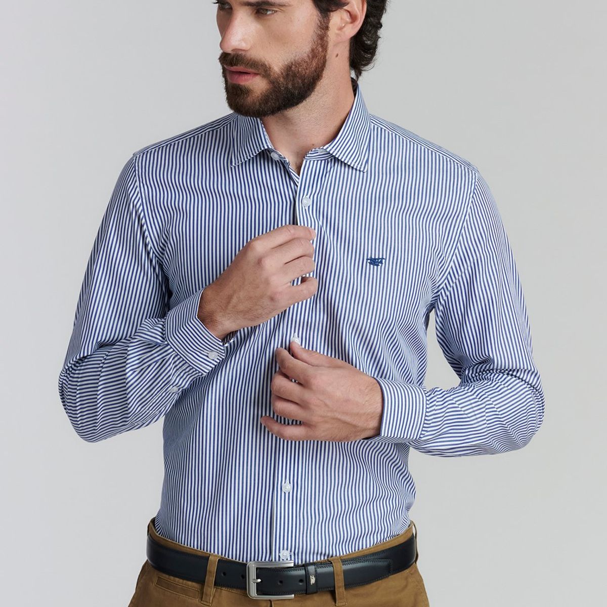 FEROUCH - Camisa Albany Smart Casual Azul Ferouch