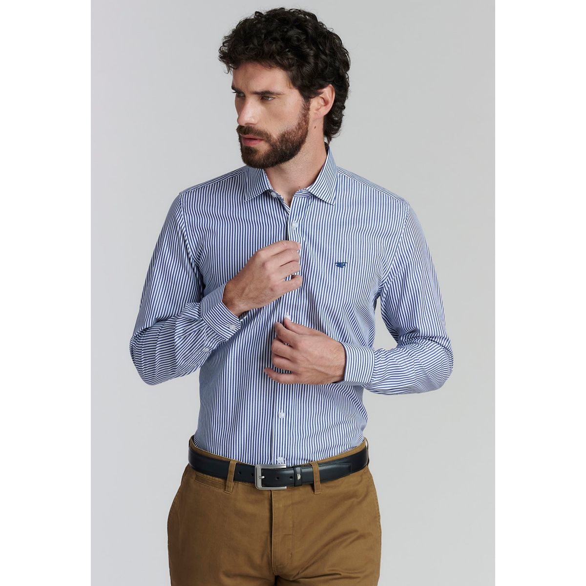 FEROUCH - Camisa Albany Smart Casual Azul Ferouch
