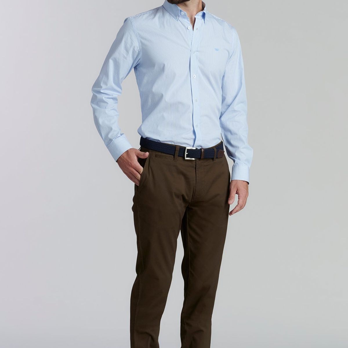 FEROUCH - Pantalón Twill Slim /33 Business Café Ferouch