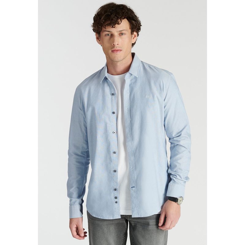 NEW MAN - Camisa Isoter Heritage Azul Newman_.