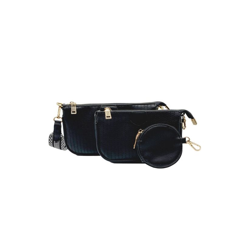 TODOPIEL - Cartera + estuche + monedero Ecocuero Negro CRS88 Todopiel