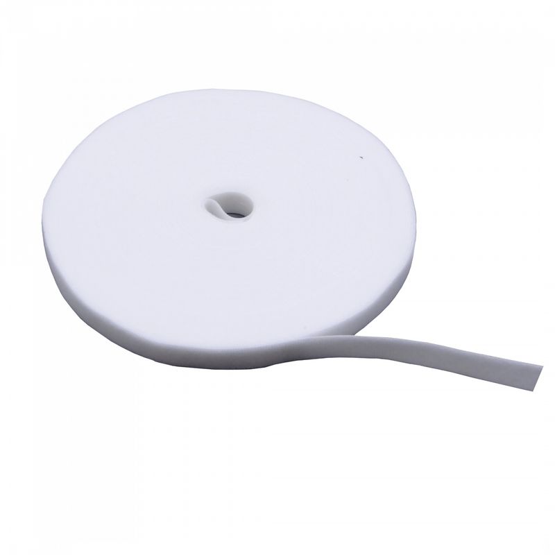 GENERICO - Amarra Velcro Clásica Doble Faz 25 Metros Blanca 20mm