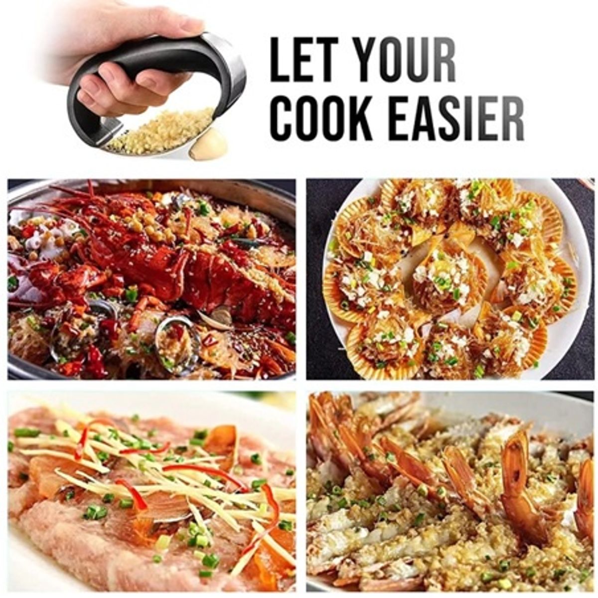 GENERICO - Prensa Moledora De Ajos Machacador Triturador Manual Cocina