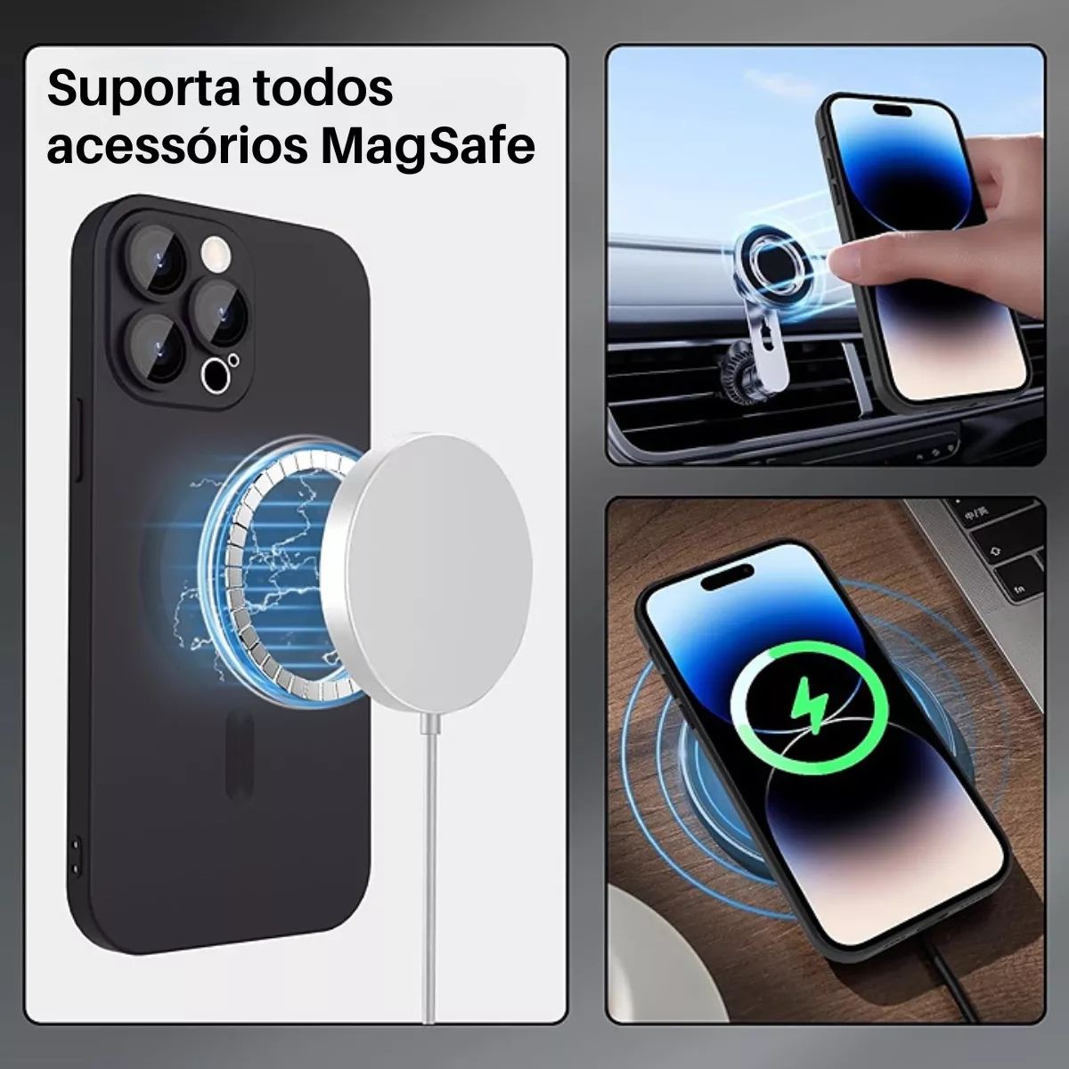 GENERICO - Carcasa Magsafe Para iPhone 14 Pro Max / Azul Metalizada