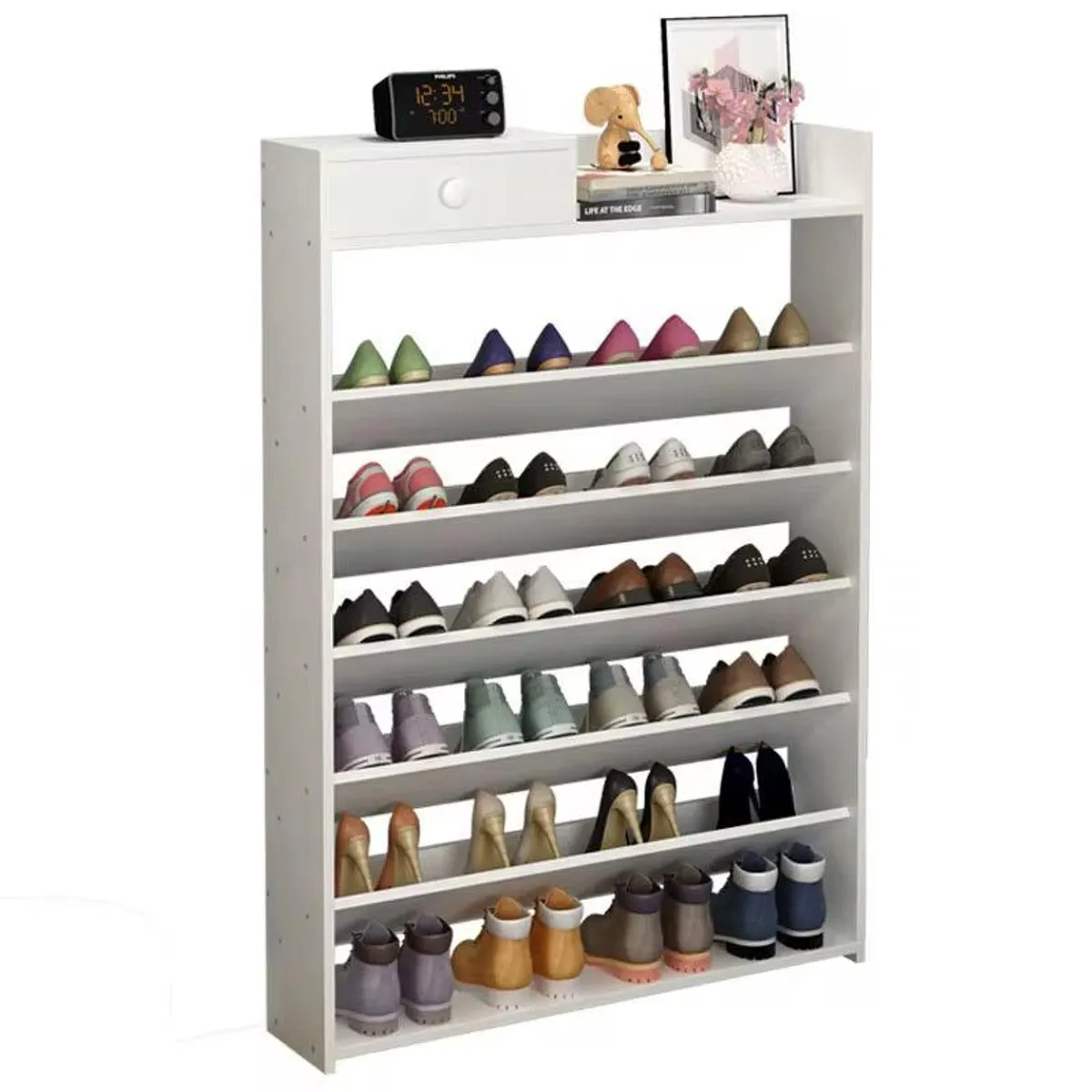 ACTUAL - Zapatero 6 Niveles Con Cajon Superior Multifuncional 120x75x17