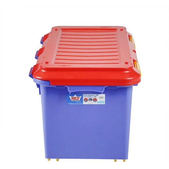 REYPLAST - Caja Organizadora Baul Movil Con Ruedas Almacenamiento 90 L