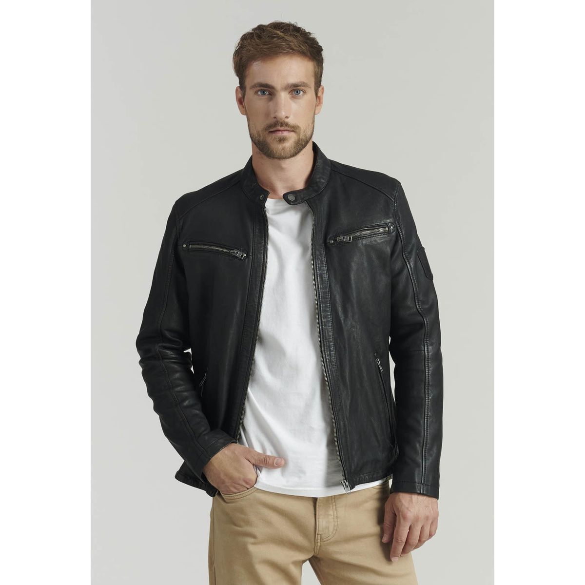 FEROUCH - Chaqueta Cuero Dakota Fj Fjs Café Ferouch