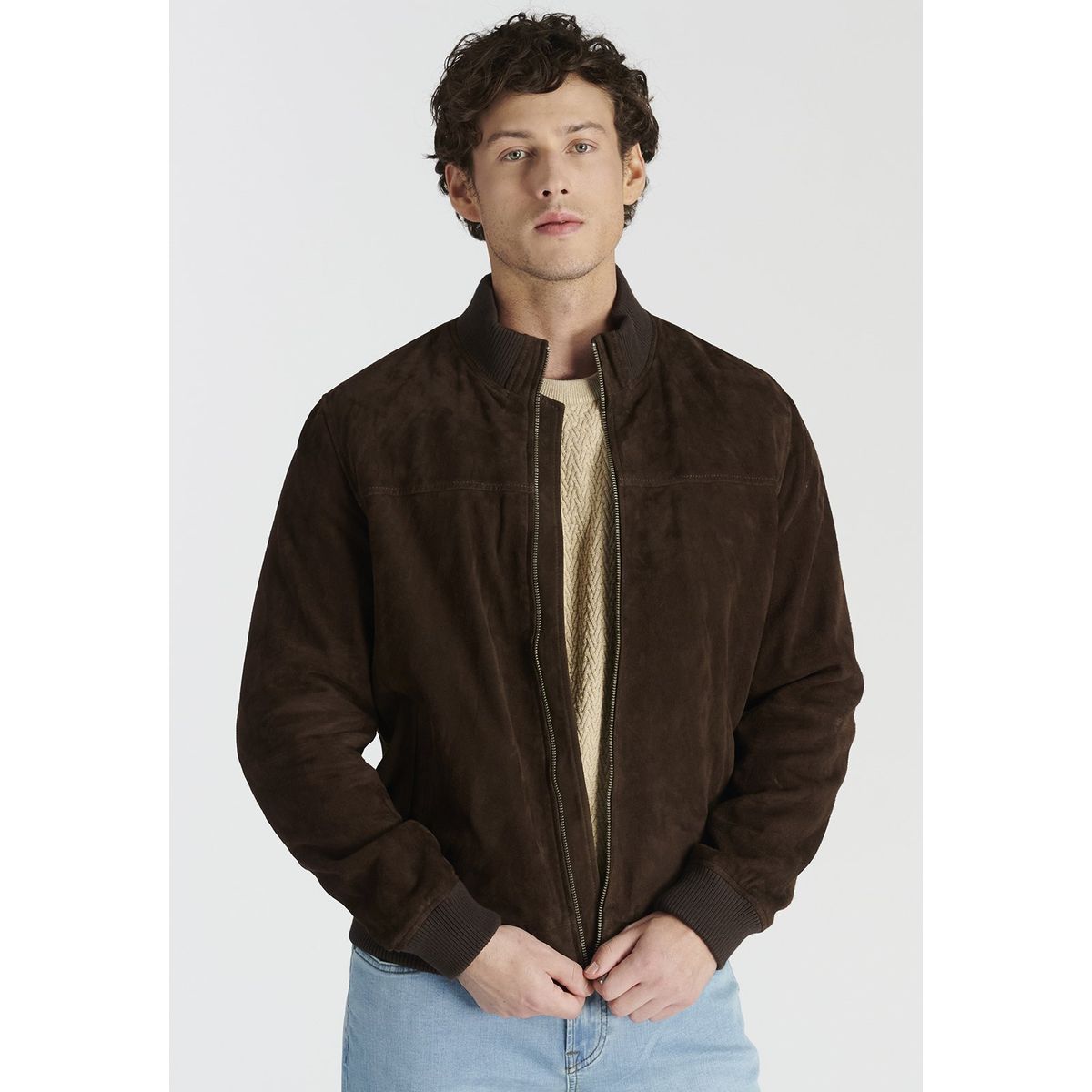 NEW MAN - Chaqueta Leather Tier Heritage Café Newman