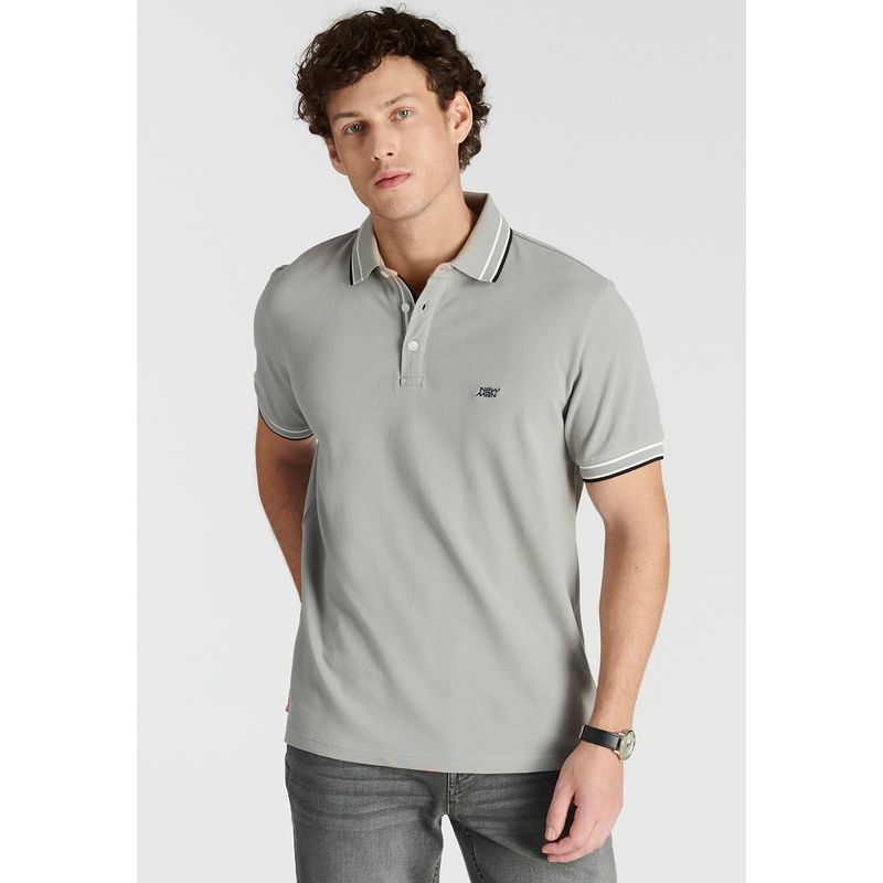 NEW MAN - Polera Polo Zaragoza Heritage Gris Newman