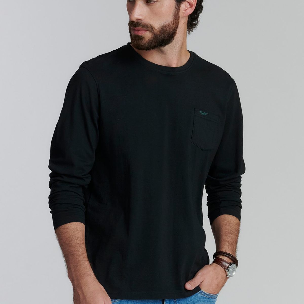 FEROUCH - Polera Básica  Oregon Fr Negro Ferouch