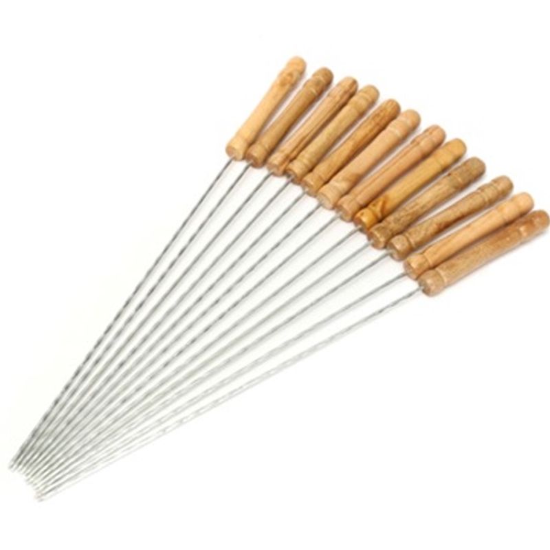 GENERICO - Pinchos Anticuchos Brochetas Asados Barbacoa 30cm Pack x 12