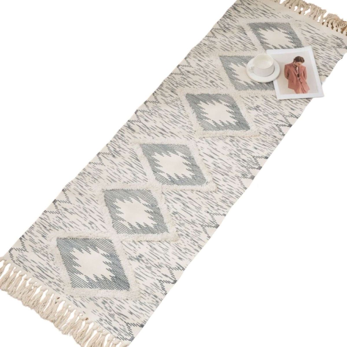 GENERICO - Alfombra decorativa de Lino 60 x 180 cm