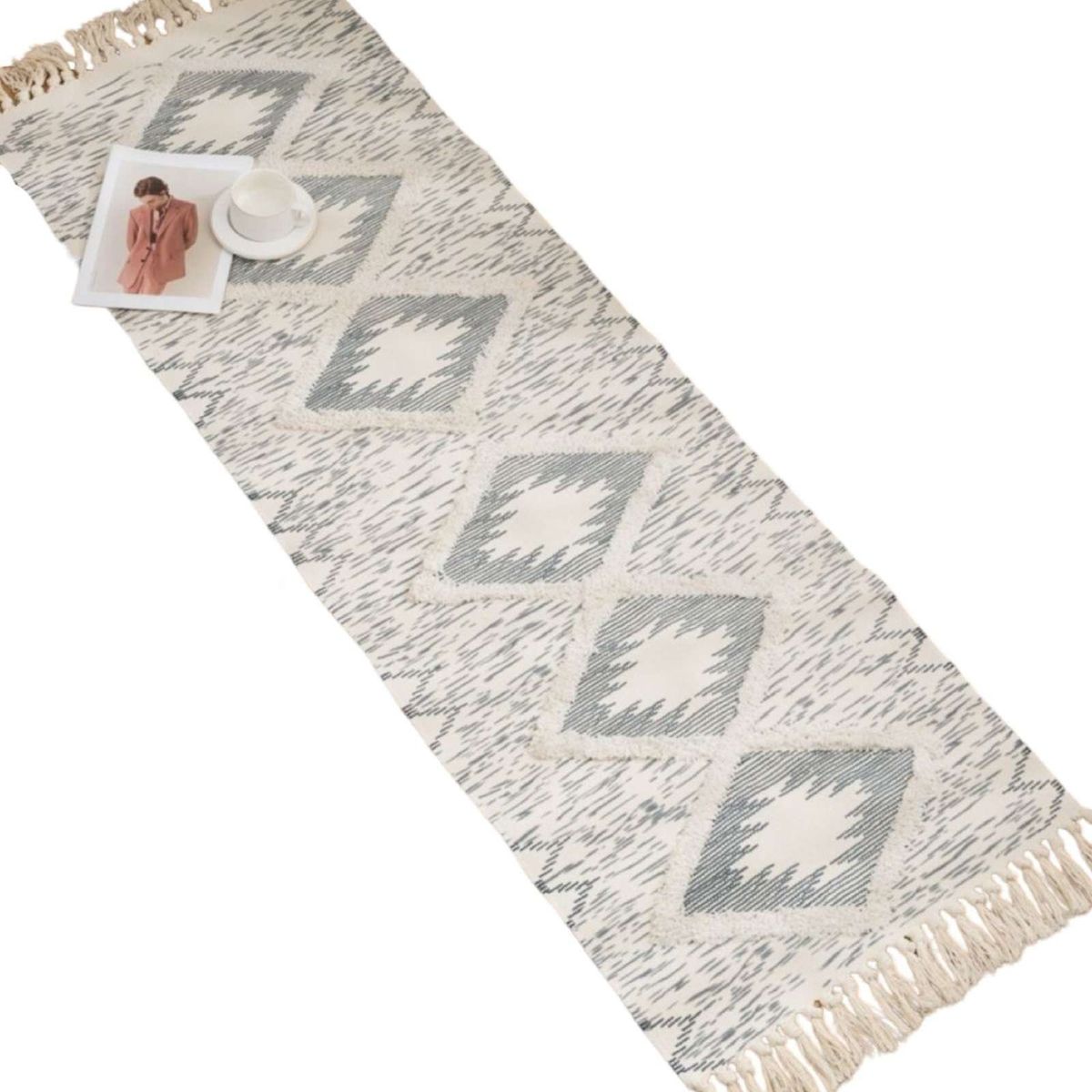 GENERICO - Alfombra decorativa de Lino 60 x 180 cm