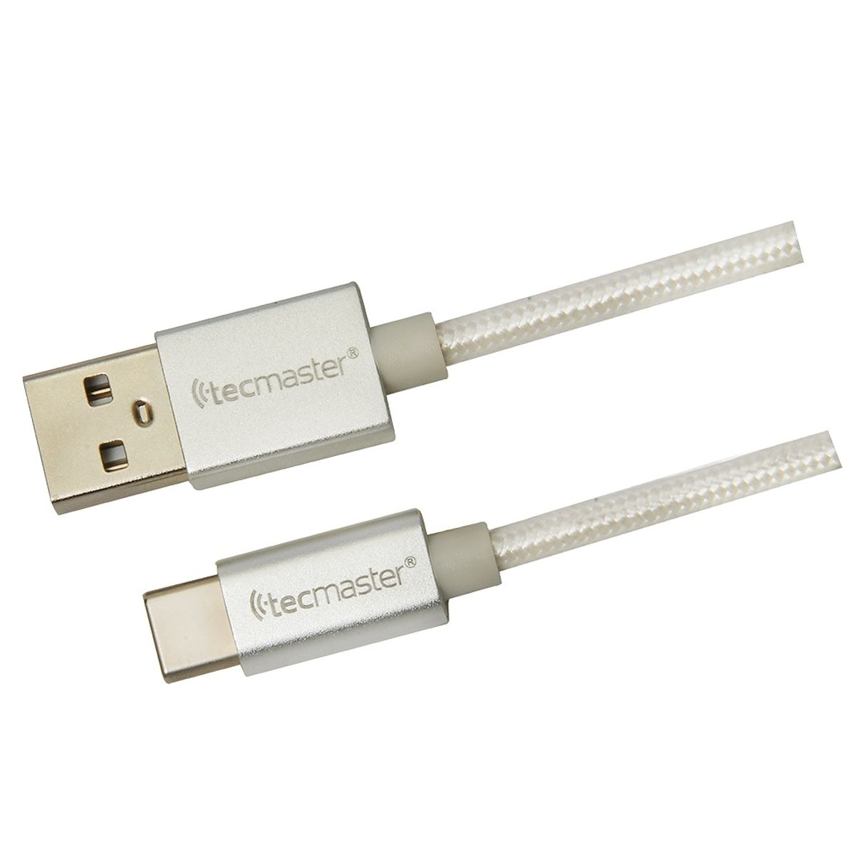 TECMASTER - Cable Tipo Usb a Tipo C 1 Metros Textil Reforzado 3a Silver
