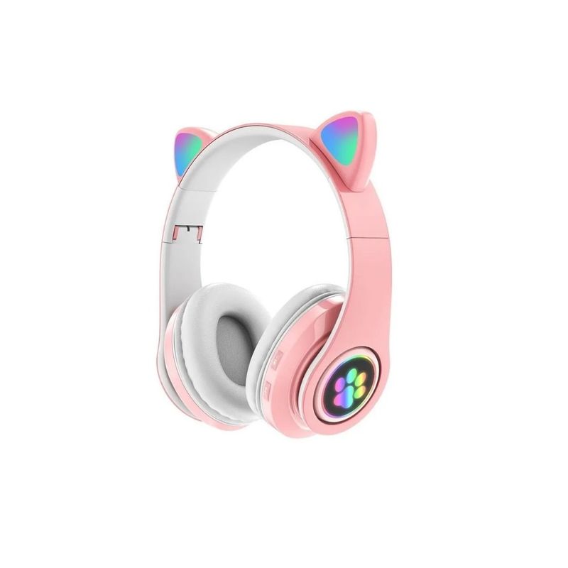 GENERICO - Audífonos Inalámbricos Bluetooth Rgb Orejas Gato Rosa