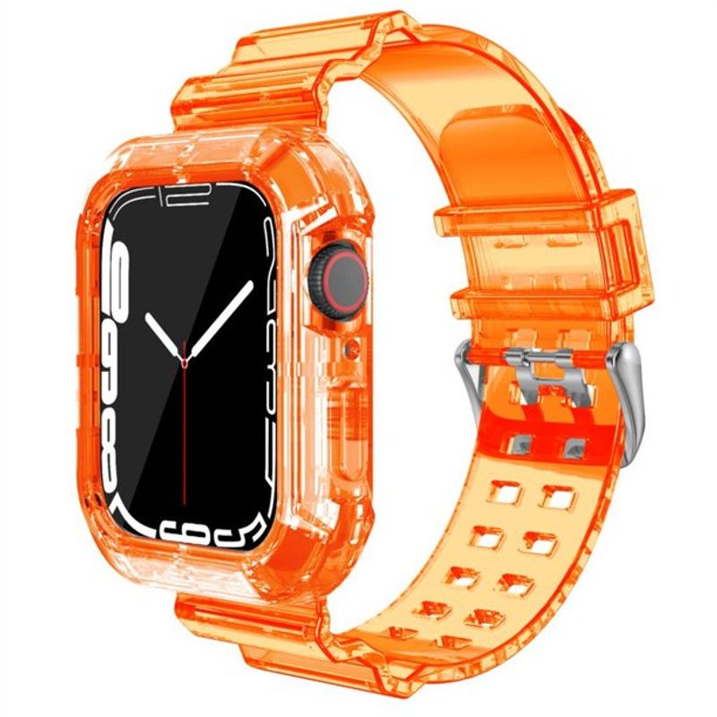 GENERICO - Correa Transparente Funda Para Apple Watch 49mm Ultra Naranja