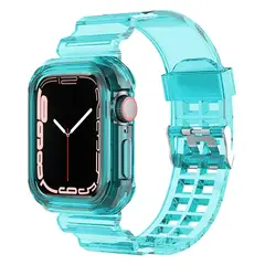 GENERICO - Correa Transparente Funda Para Apple Watch 42 / 44 / 45mm - Azul
