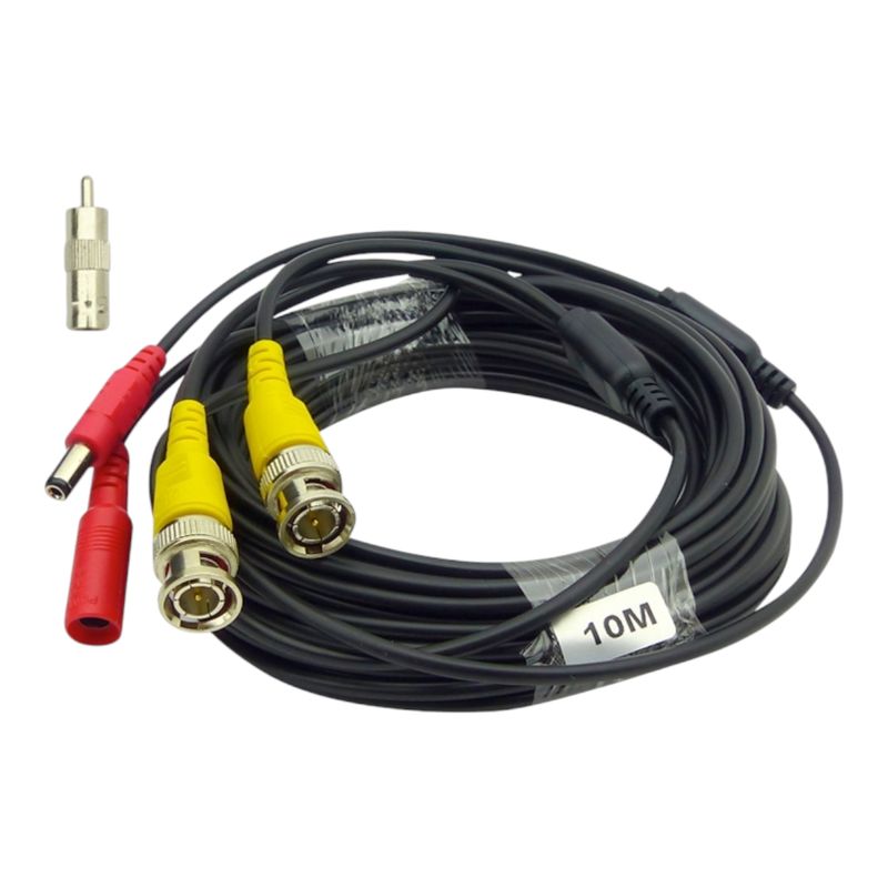 GENERICO - Cable Para Camara De Vigilancia 10 Metros BNC+DC
