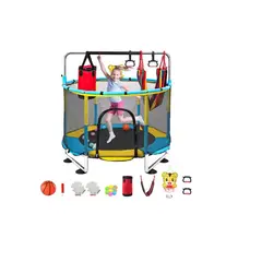 GENERICO - MINI CAMA ELASTICA CON ACCESORIOS AZUL PARA NIÑOS