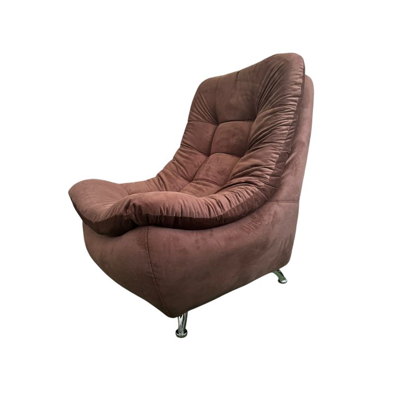 GENERICO - SITIAL SOFA CURVO HILARY EN COLOR CHOCOLATE FELPA