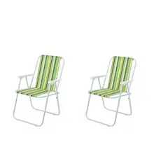 GENERICO - Pack 2 Silla Colorida Plegable Ideal Para Playa, Camping