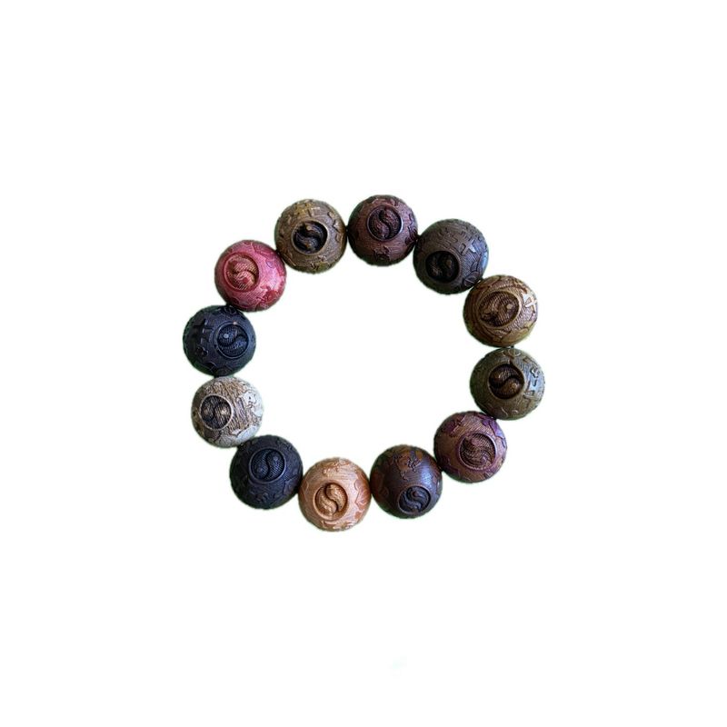 GENERICO - Pulsera cuentas de madera pintadas