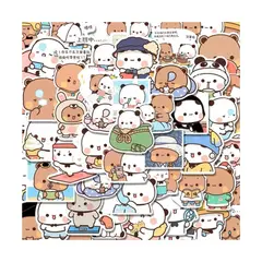 GENERICO - Set 25 stickers de Bubu y Dudu ositos de amor