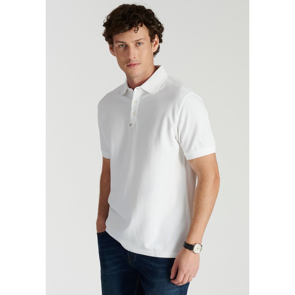 NEW MAN - Polera Polo Roma Heritage Blanco Newman