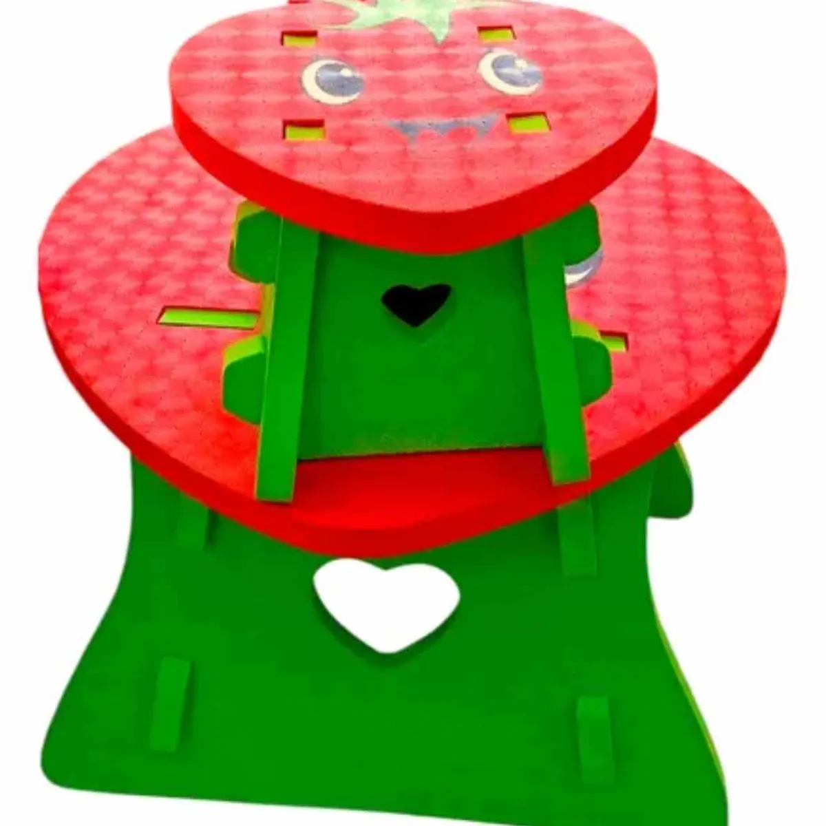 OEM - Set De Escritorio Y Asiento Goma Eva Frutilla Para Niños