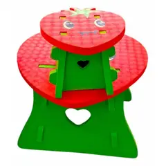 OEM - Set De Escritorio Y Asiento Goma Eva Frutilla Para Niños