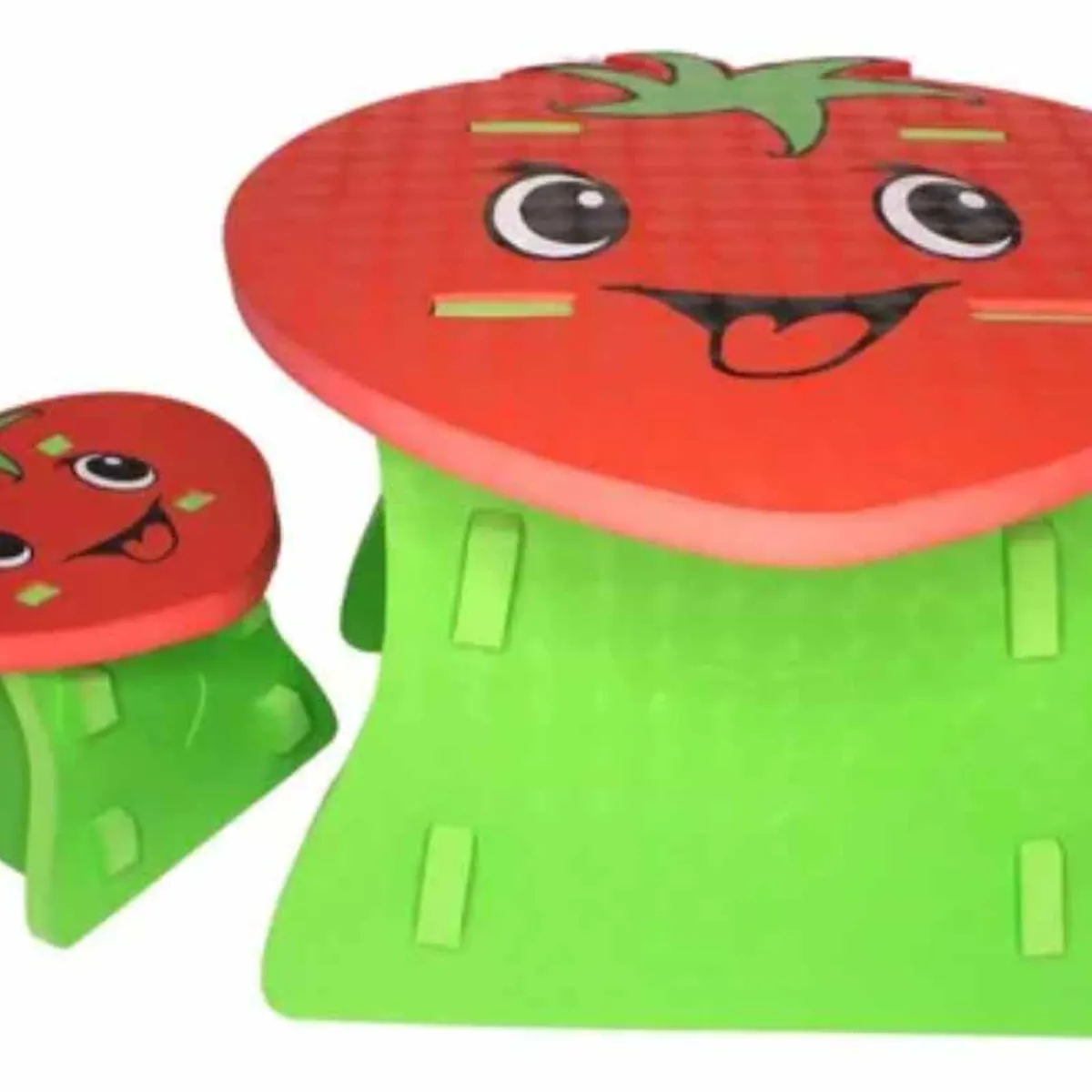 OEM - Set De Escritorio Y Asiento Goma Eva Frutilla Para Niños