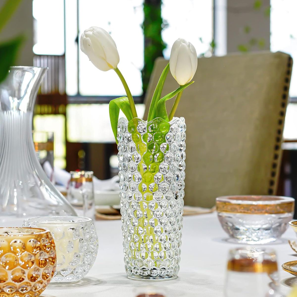 KRYOS - Florero Vidrio Panal 20 Cm