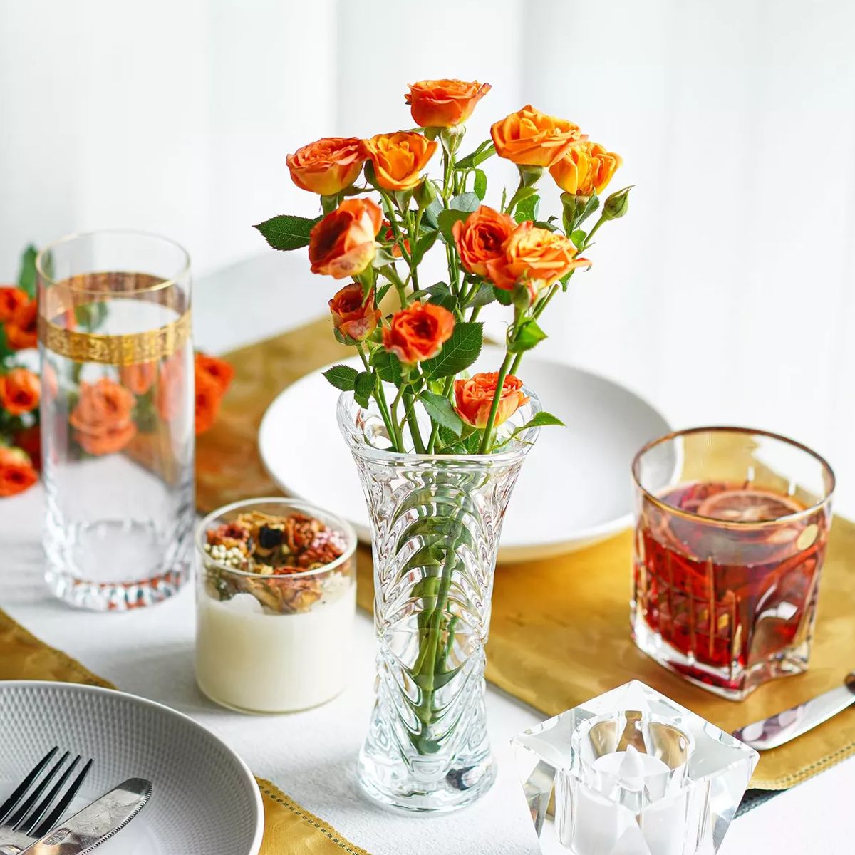 KRYOS - Florero Vidrio Redondo 18 Cm