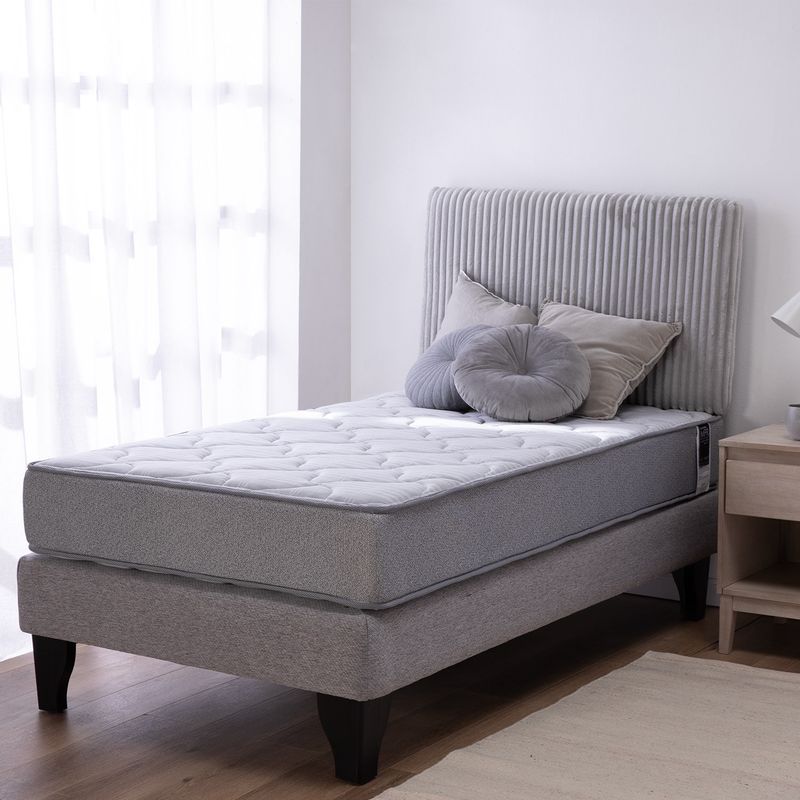 MUEBLES MPR - Cama Europea Feel + Respado 1.5 Plaza
